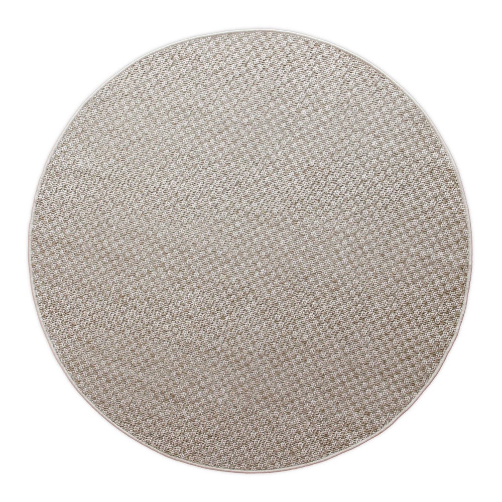 Tapis rond motif damier beige 200 rd.