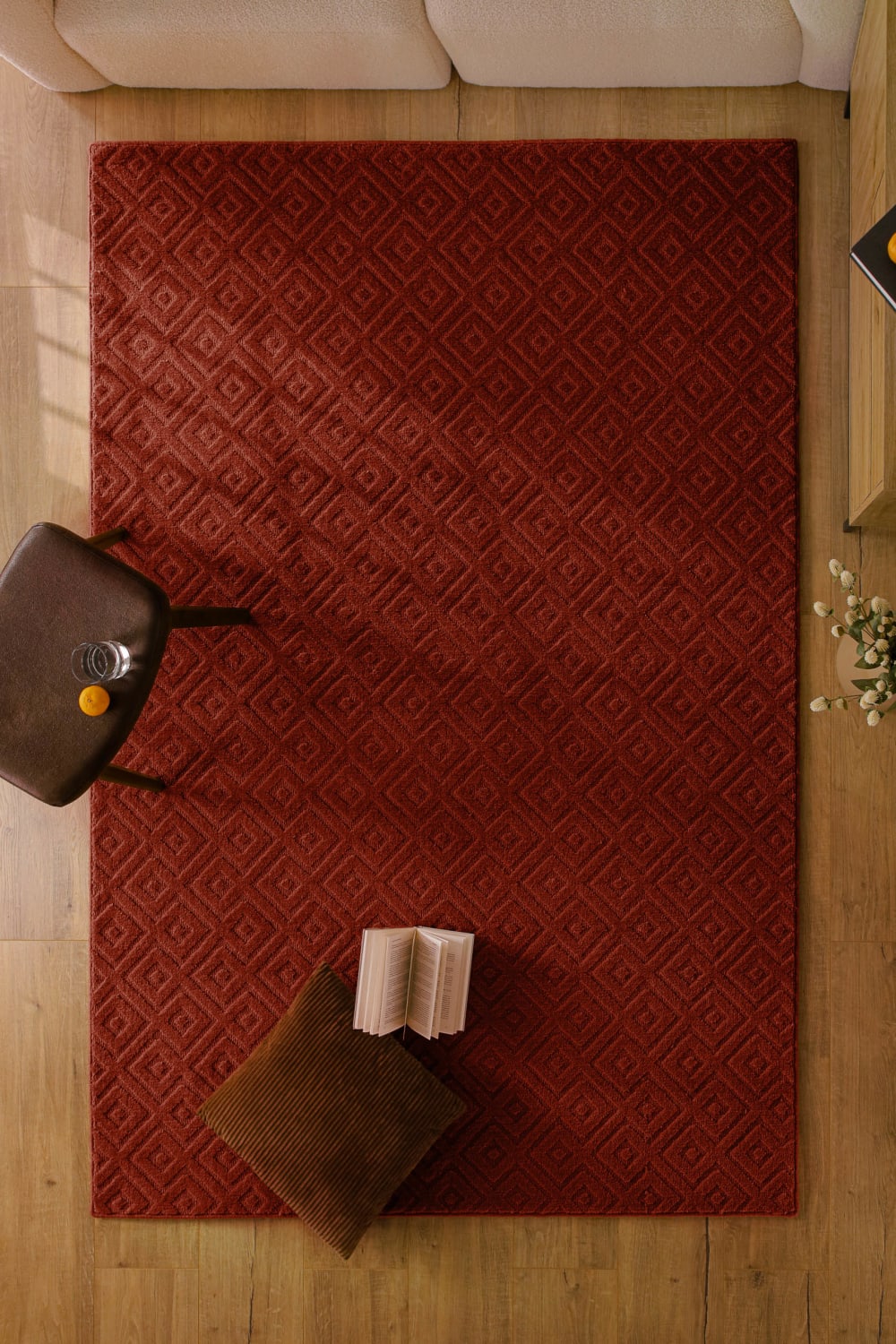 Tapis en laine avec relief pourpre 160x230 — vue 3