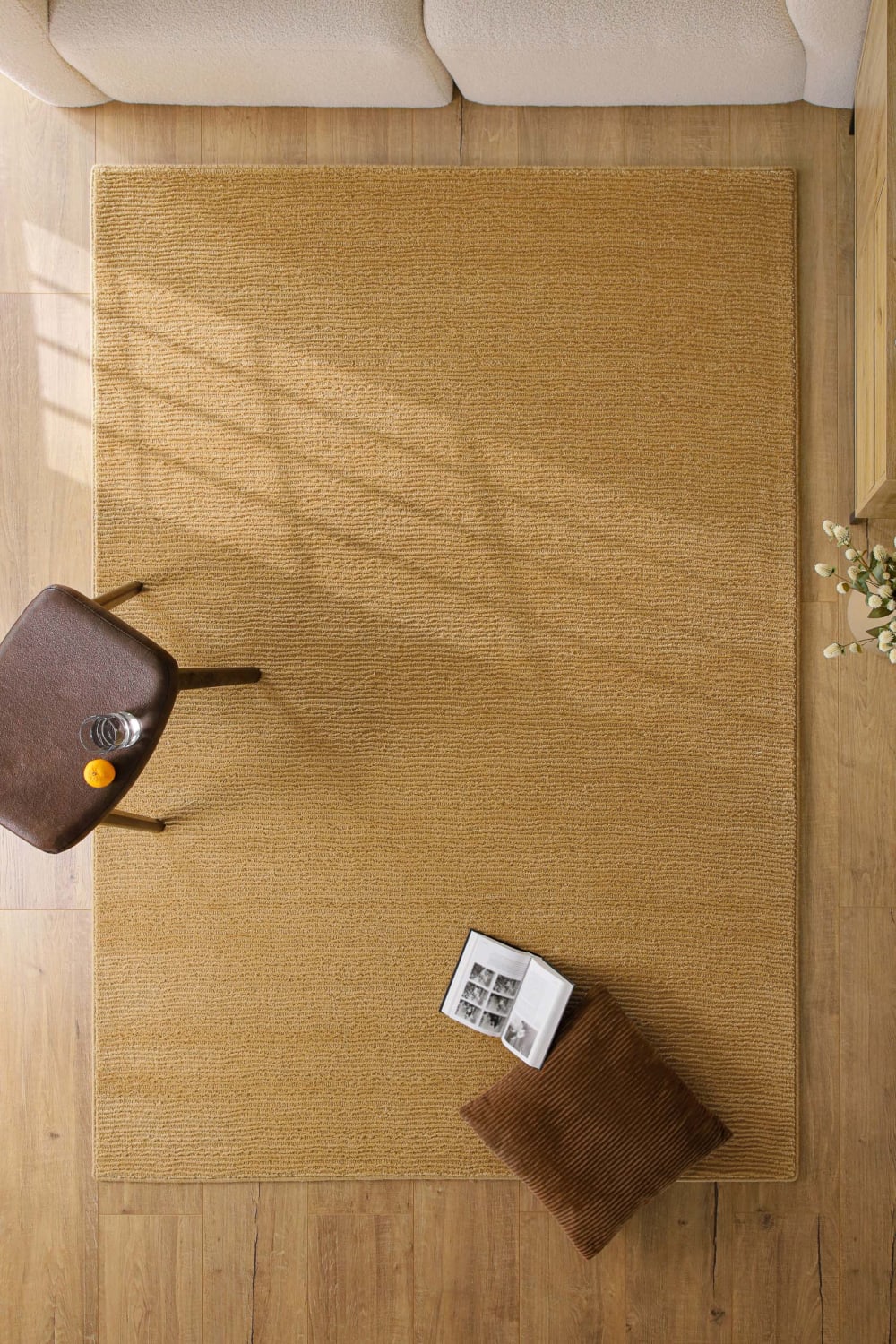 Tapis en laine avec relief caramel 200x300 — vue 3