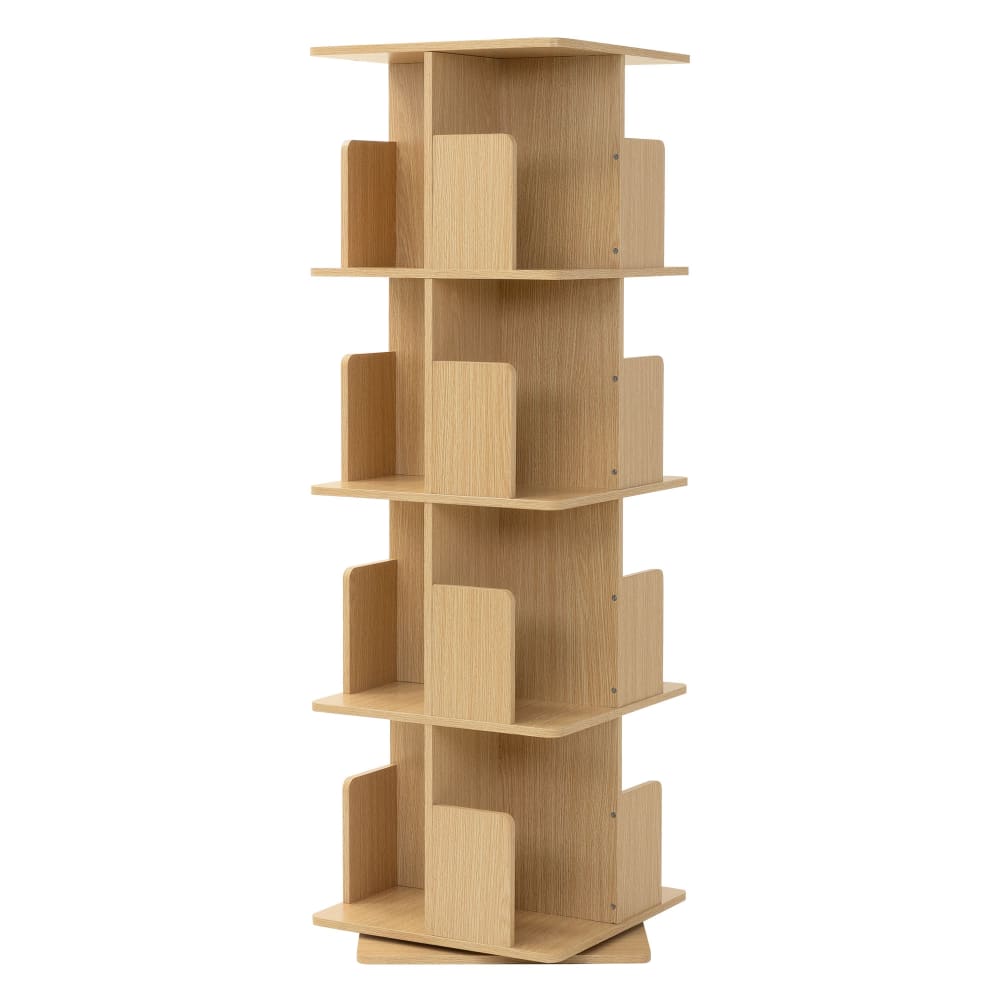 Étagère pivotante 360 degrés à 4 niveaux ouverte beige 40x124,5x40 cm Étagère pivotante 360 degrés à 4 niveaux ouverte beige 40x124,5x40 cm