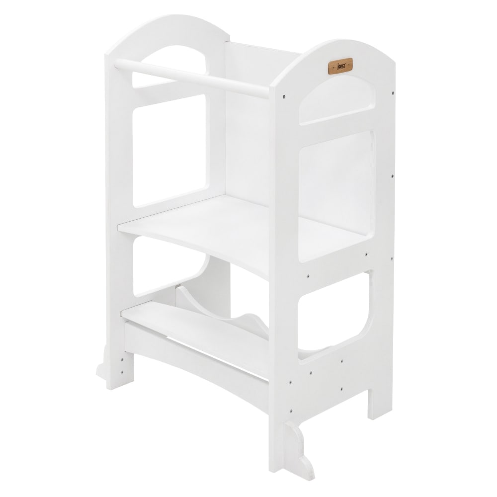 ECD Germany Lernturm mit Tafel für Kinder ab 1 Jahr Weiß aus Holz 70 x 40 x 90 cm style classic chic Weiß Öko-Tex Zertifikat Holz