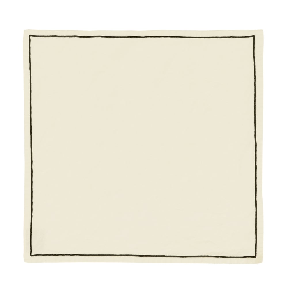 Llot de 4 serviettes de table coton/lin ficelle 45x45