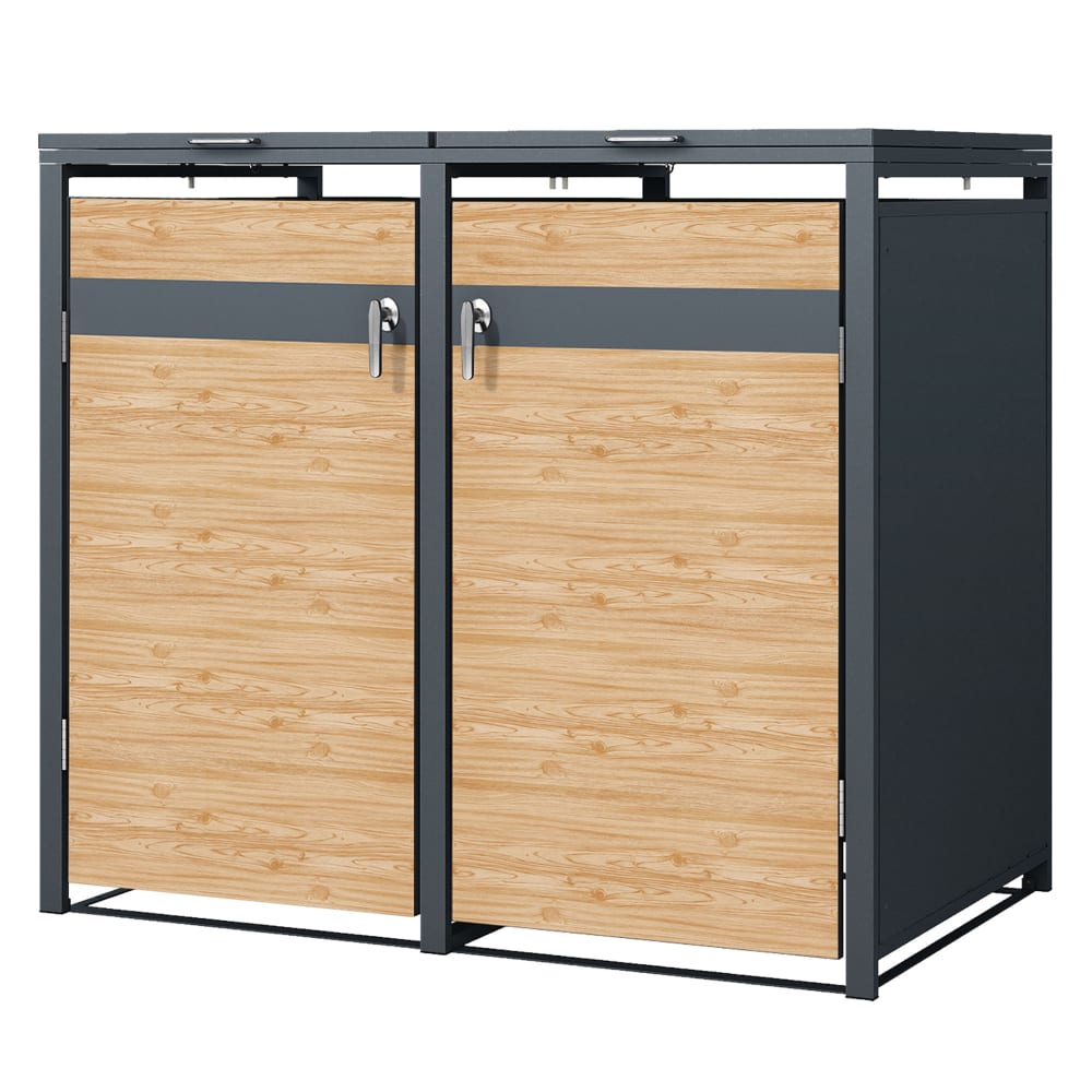 Abri pour 2 poubelles - couvercle