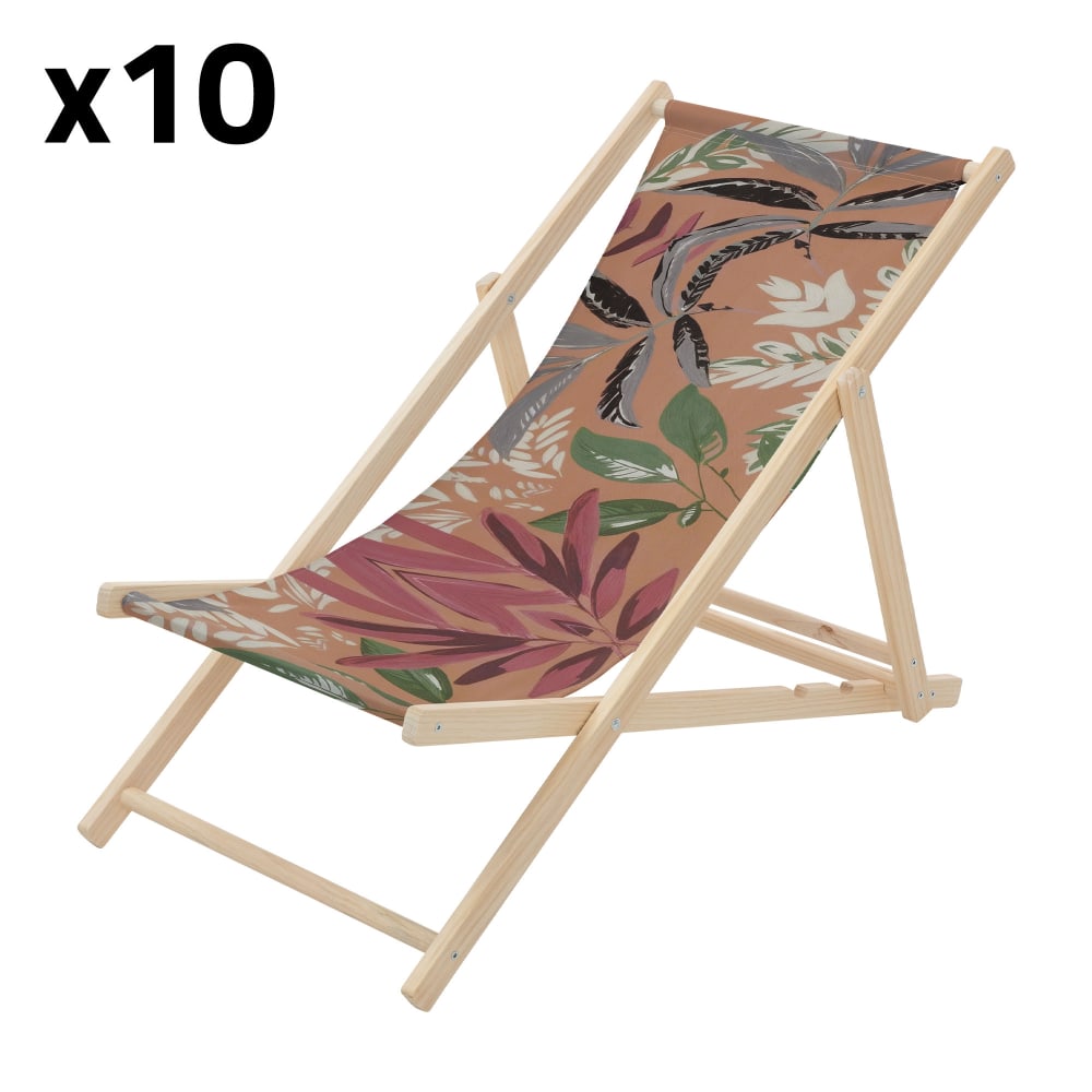 Lot 10 Chaises longues - floral