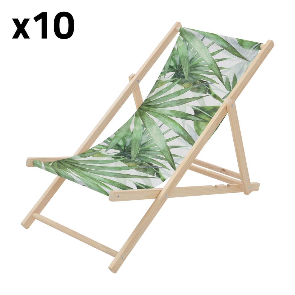 Lot 10 Chaises longues - palmier