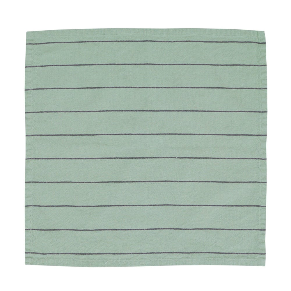 Llot de 4 serviettes de table en coton/lin sauge 45x45 Llot de 4 serviettes de table en coton/lin sauge 45x45