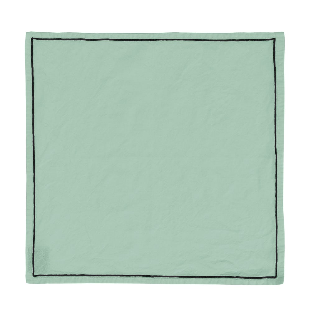 Llot de 4 serviettes de table coton/lin sauge 45x45 Llot de 4 serviettes de table coton/lin sauge 45x45