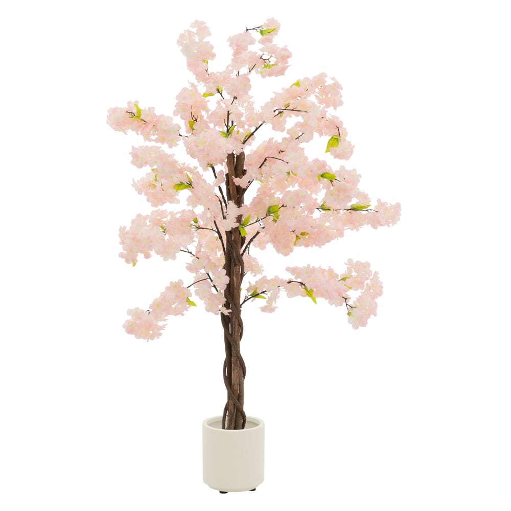 Plante artificielle cerisier 120 cm plastique avec fleurs pot inclus