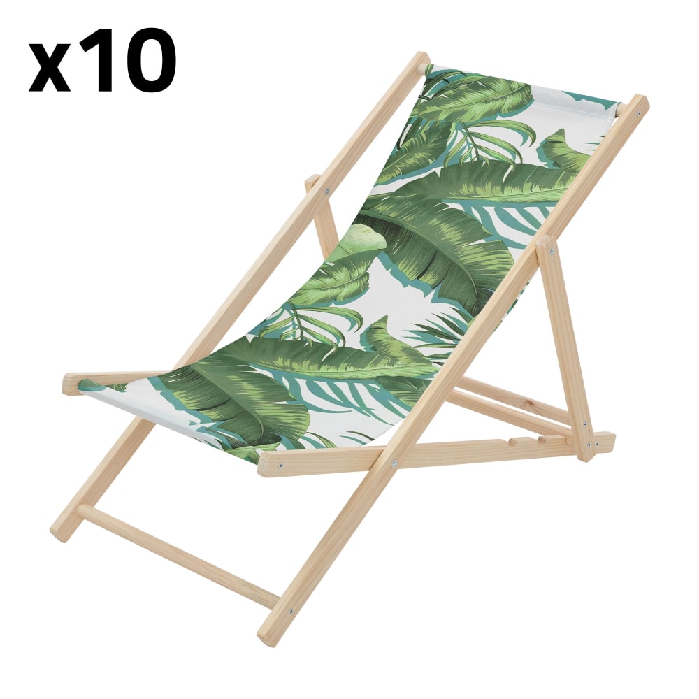 Lot 10 chaises longues - pliantes