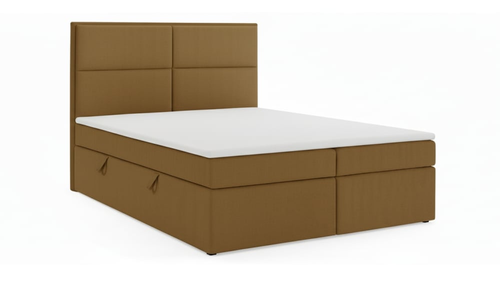 Lit continental avec matelas , miel, 140x200 cm