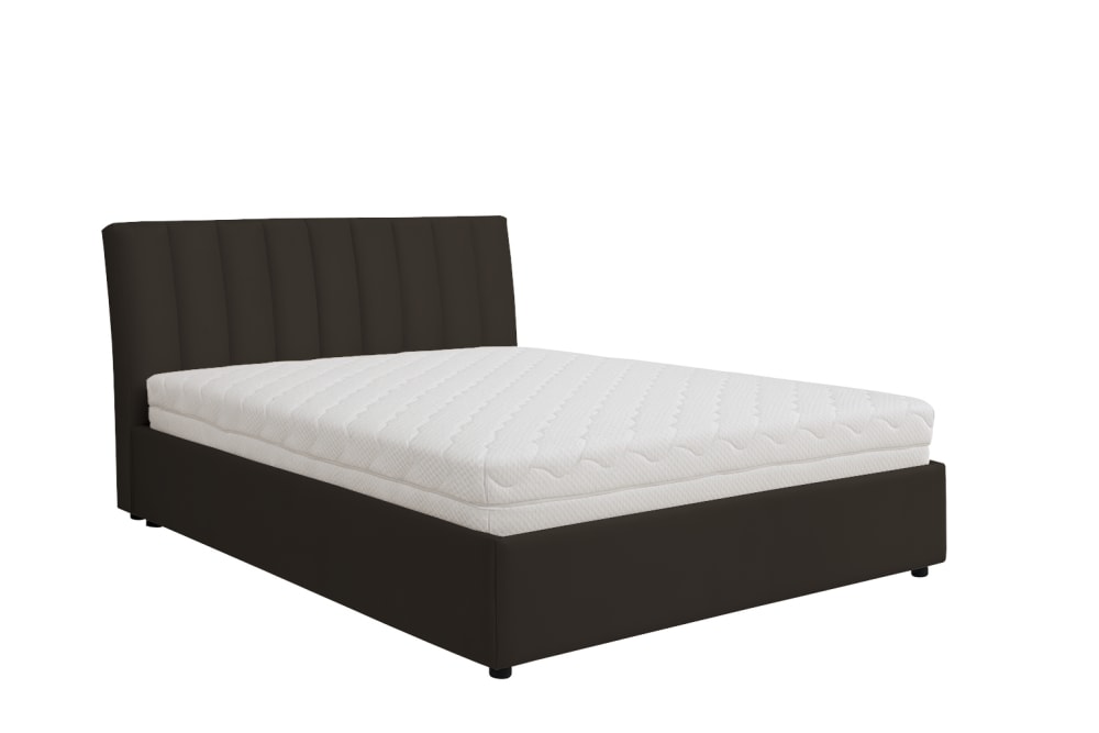 Lit rembourré avec matelas, chocolat, 160x200 cm