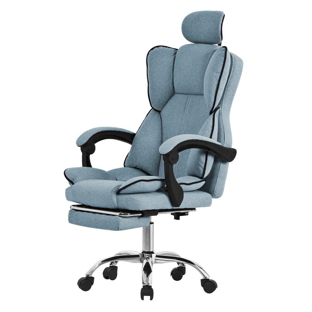 ML-Design Bürostuhl Blau ergonomisch mit hoher Rückenlehne & Rollen verstellbar Blau Pes - Polyester