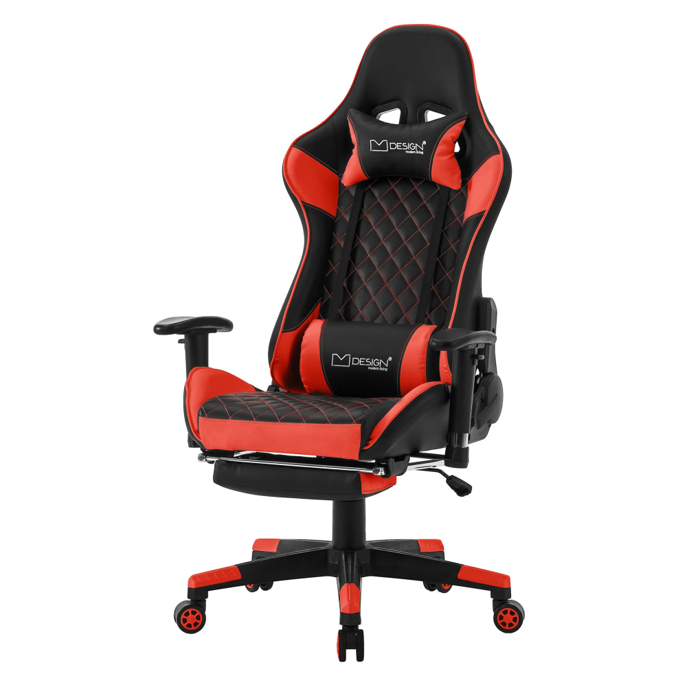 ML-Design Gamingstuhl mit Fußstütze aus Kunstleder Schwarz-Rot ergonomisch Rot Webpelz