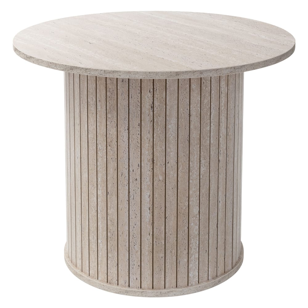 ML-DESIGN Couchtisch rund Ø60 x 50 cm Stein-Optik Beige Beige