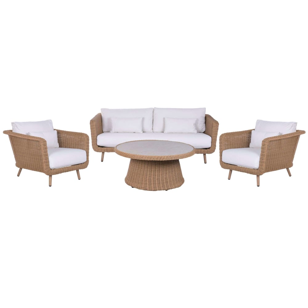 Salon de jardin en aluminium marron 4 places