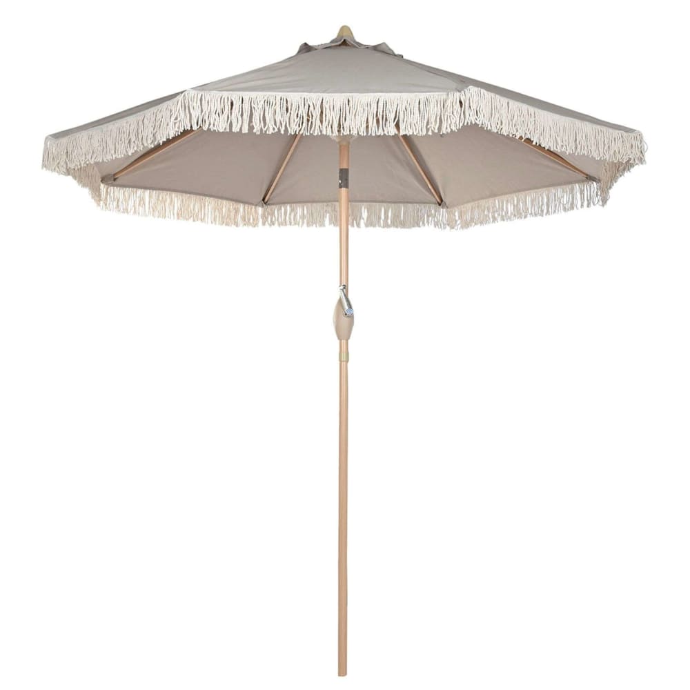 Parasol à franges en acier gris 246x246x240 cm