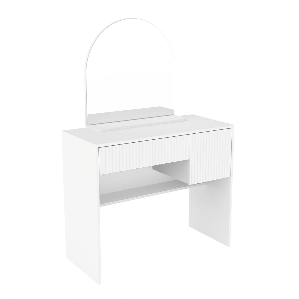 Coiffeuse blanche avec miroir 90 x 40 x 135 cm
