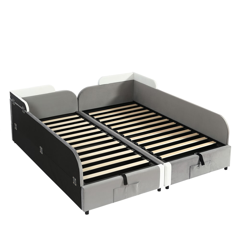 Lit enfant en velours - coffre