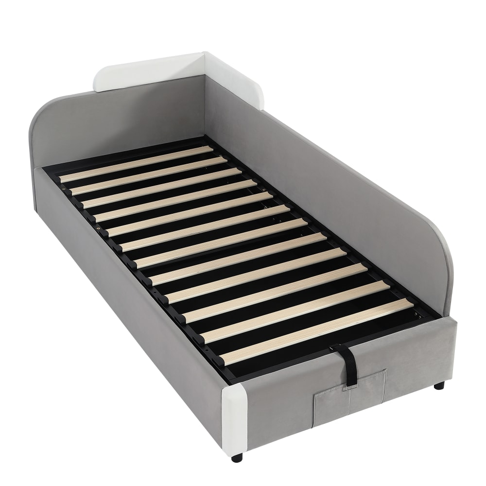 Lit enfant en velours - blanc