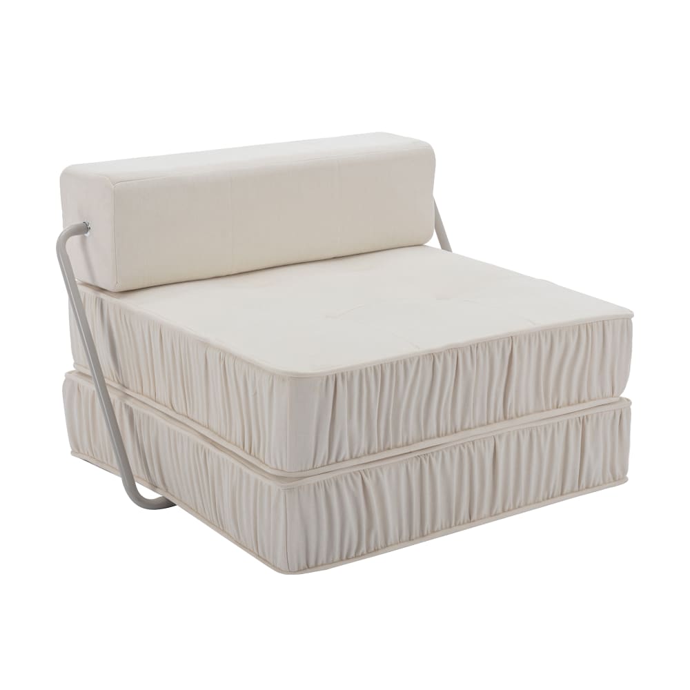 Canapé convertible blanc avec fonction convertible 186 x 93 x 44,5 cm
