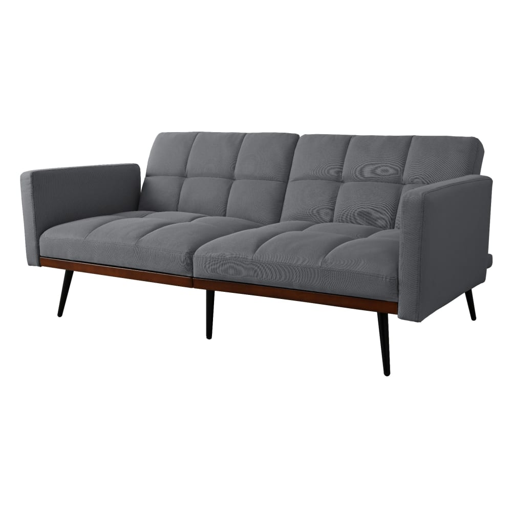 Canapé convertible en lin gris avec dossier réglable 146 x 60 x 70 cm