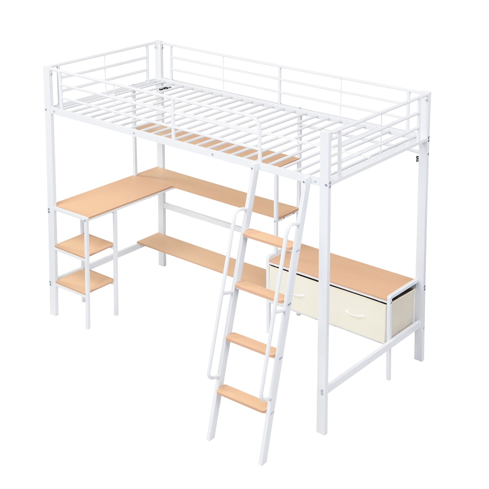 Lit mezzanine en métal - bureau
