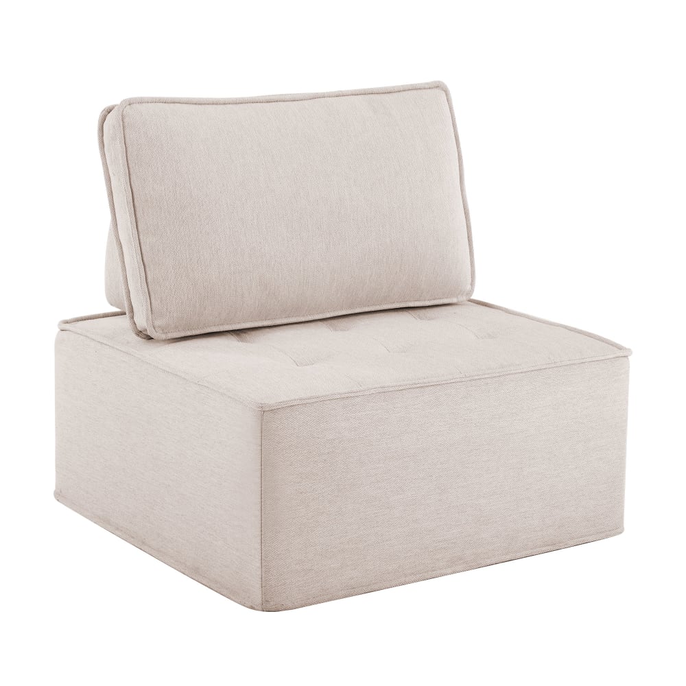 Canapé modulaire en lin beige avec design compact 81 x 81 x 81 cm