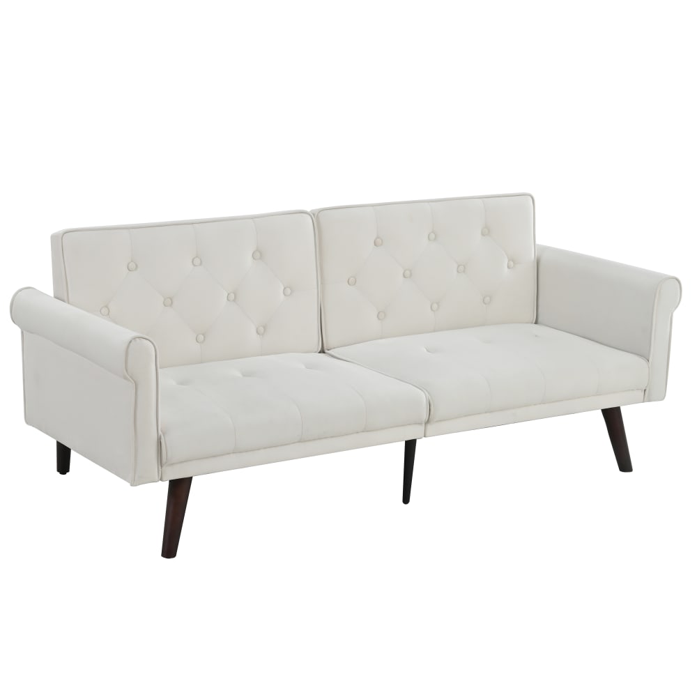 Canapé convertible en lin beige avec dossier réglable 172 x 89 x 70 cm
