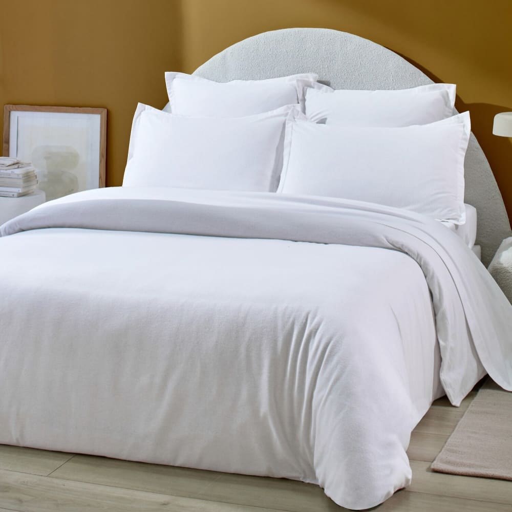 Drap housse flanelle de coton blanc 140x190 cm — vue 4