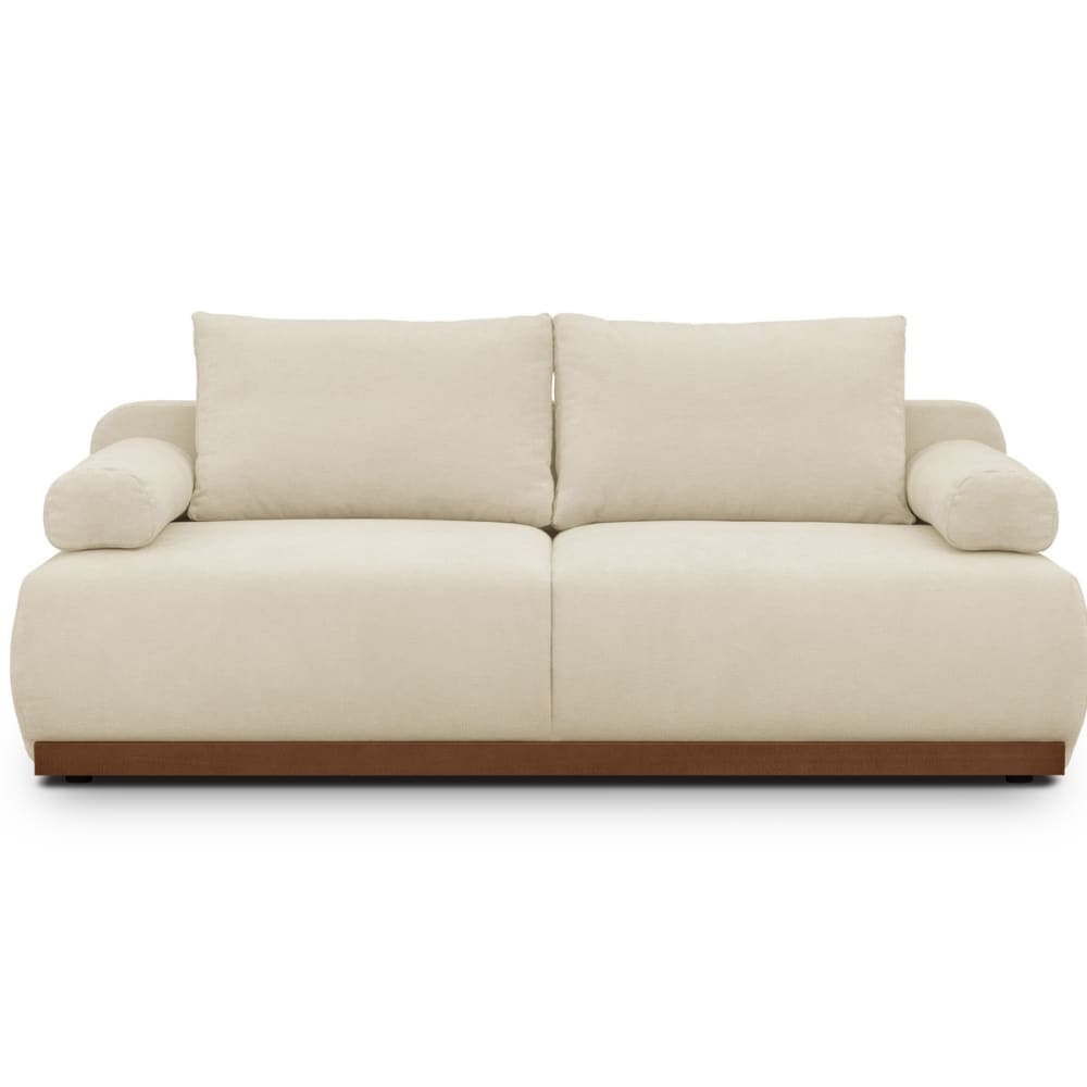 Canapé convertible ouverture rapide 3 places en tissu chenille beige