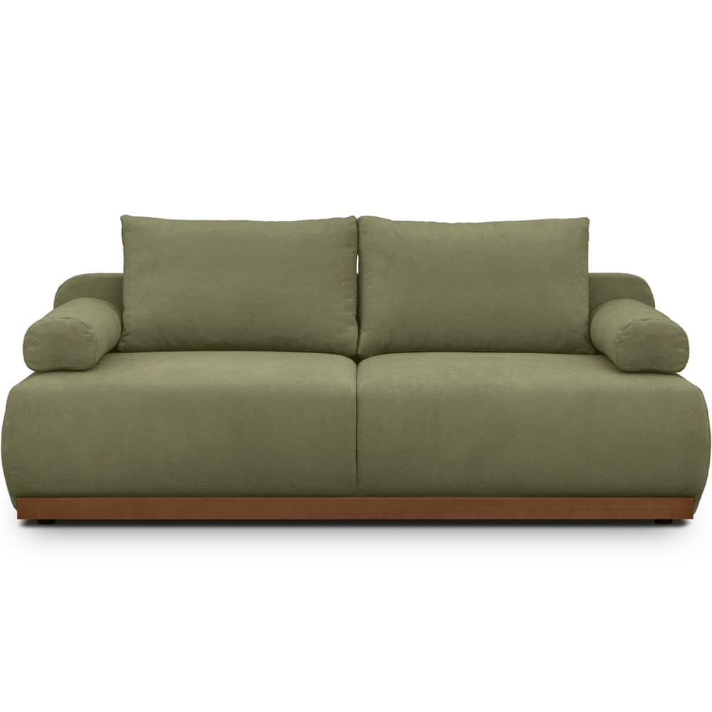 Canapé convertible ouverture rapide 3 places en tissu chenille vert