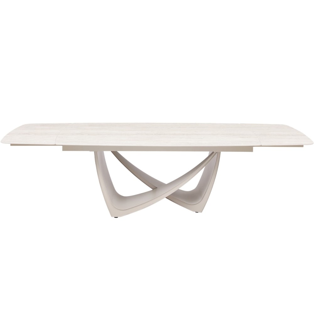 Table à manger extensible 8/12 couverts en céramique effet Travertin
