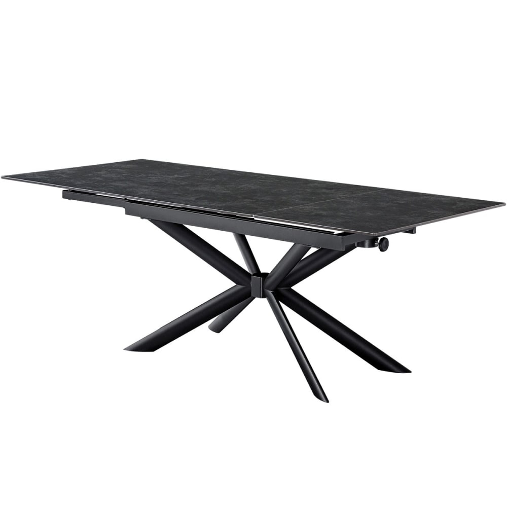 Table à manger extensible 6/10 couverts en céramique gris anthracite