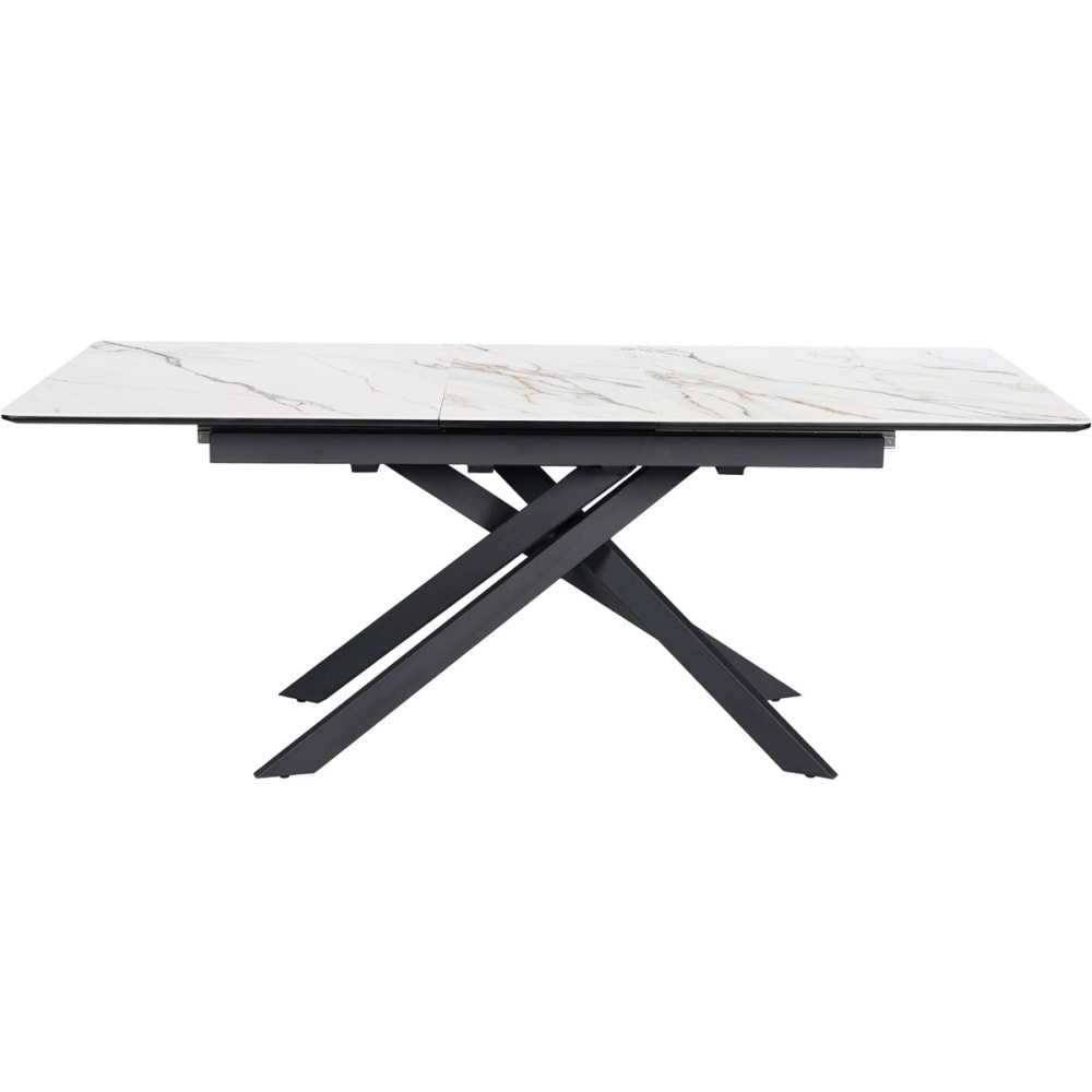 Table à manger extensible 6/8 couverts en céramique effet Marbre blanc