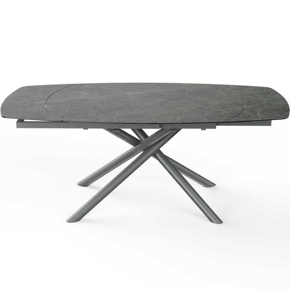 Table à manger extensible 6/8 couverts en céramique gris anthracite