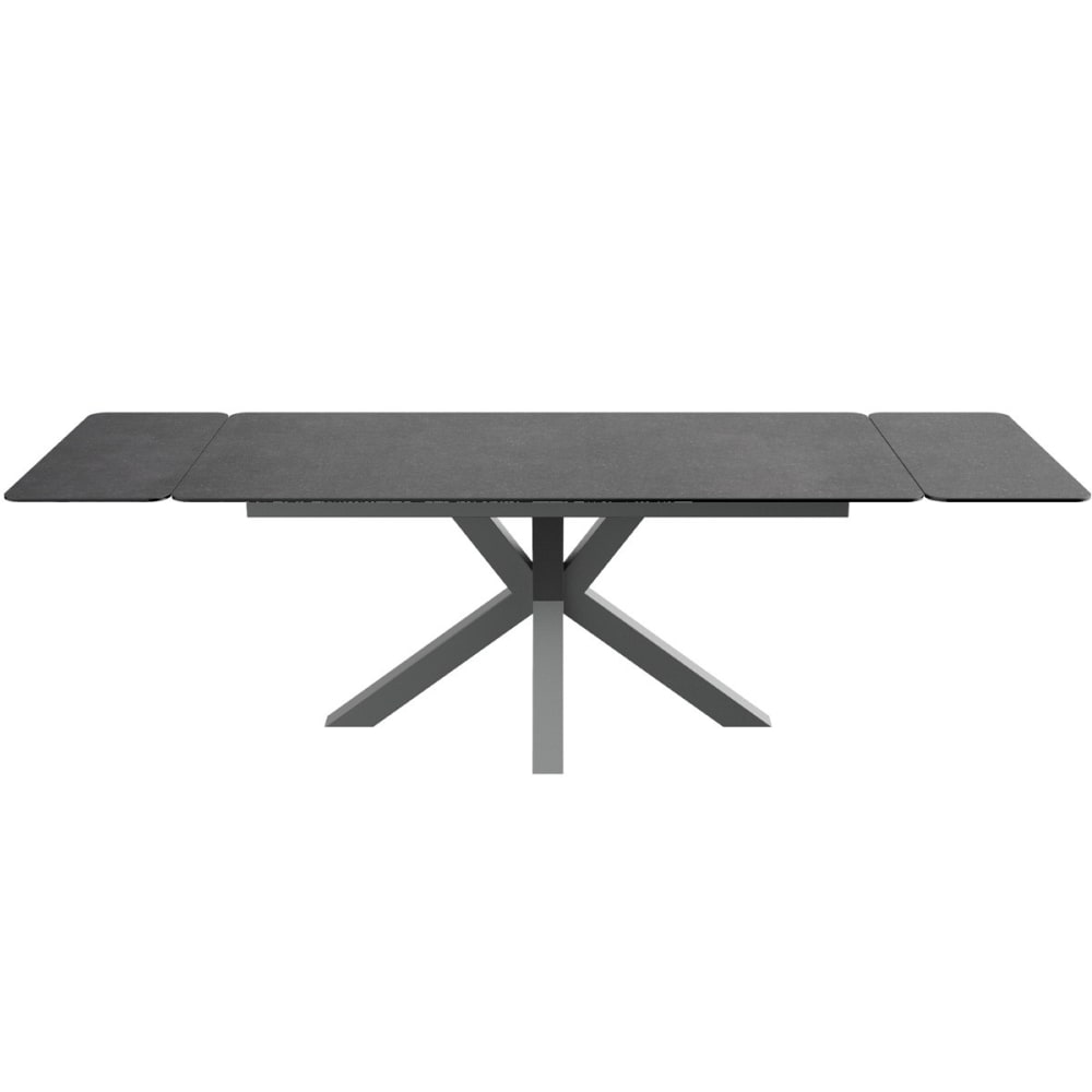 Table à manger extensible 8/10 couverts en céramique gris anthracite
