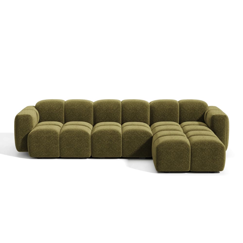 Canapé modulable 5-6 places 5 places en velours texturé