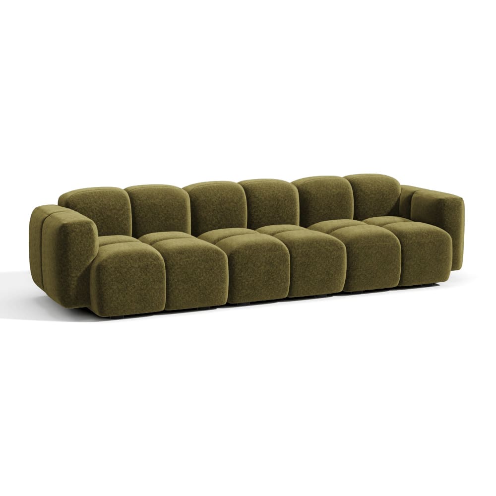 Canapé modulable 4-5 places 4 places en velours texturé
