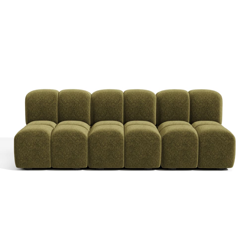 Canapé modulable 4-5 places 4 places en velours texturé