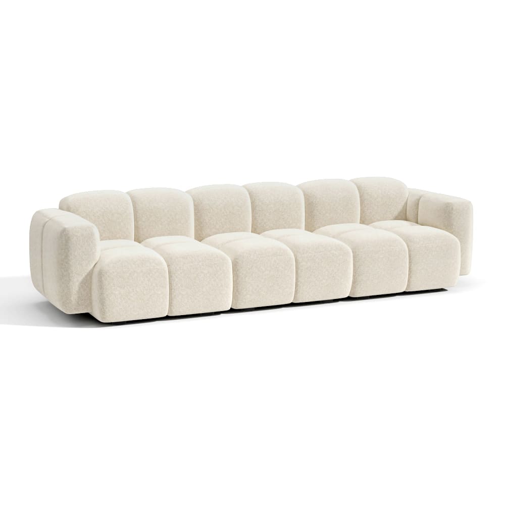 Canapé modulable 4-5 places 4 places en velours texturé