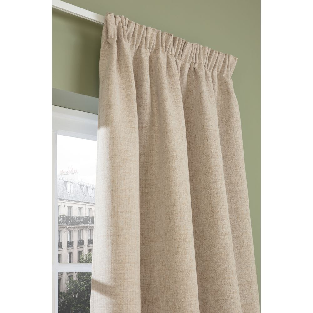 Rideau phonique galon fronceur beige mc632 130lx260h — vue 3