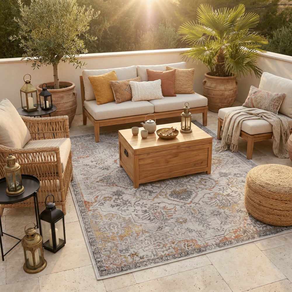 In- und Outdoor Teppich Lagos terrakotta 200x290 cm - Maisons Du