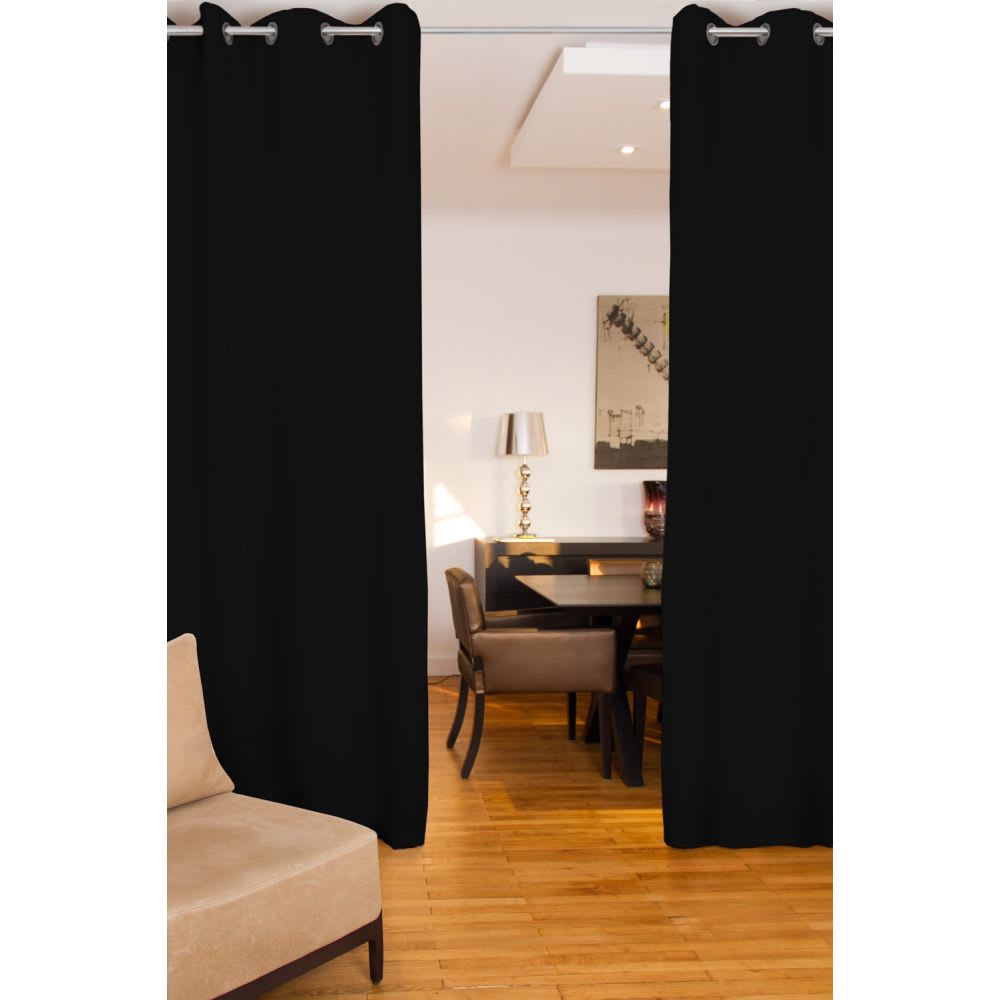 Rideau phonique séparateur oeillets noir mc710 140lx250h — vue 4