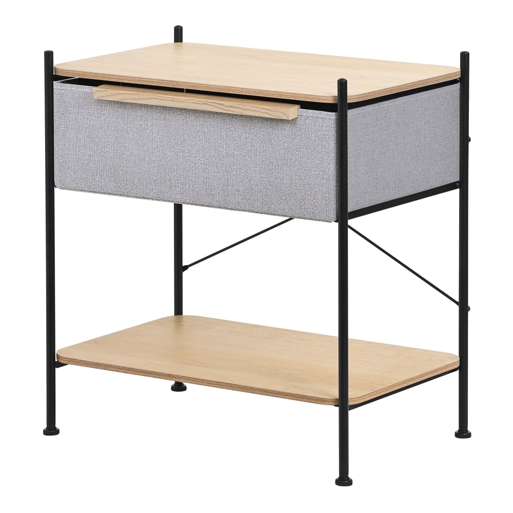 ML-Design Regal mit Schublade aus Stoff 62x67,5x42,5 cm Grau MDF-Stahlrahmen Grau Spanplatte