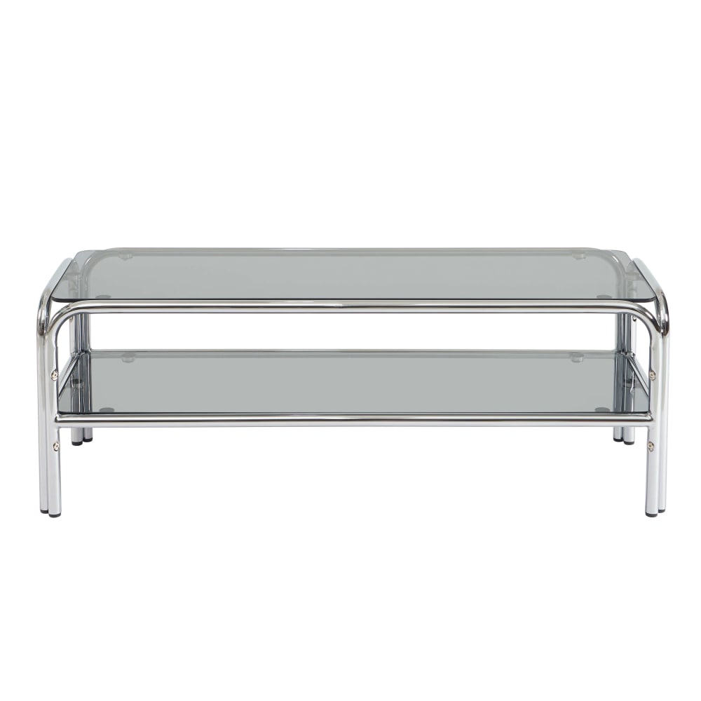 Meuble tv verre trempé - chrome