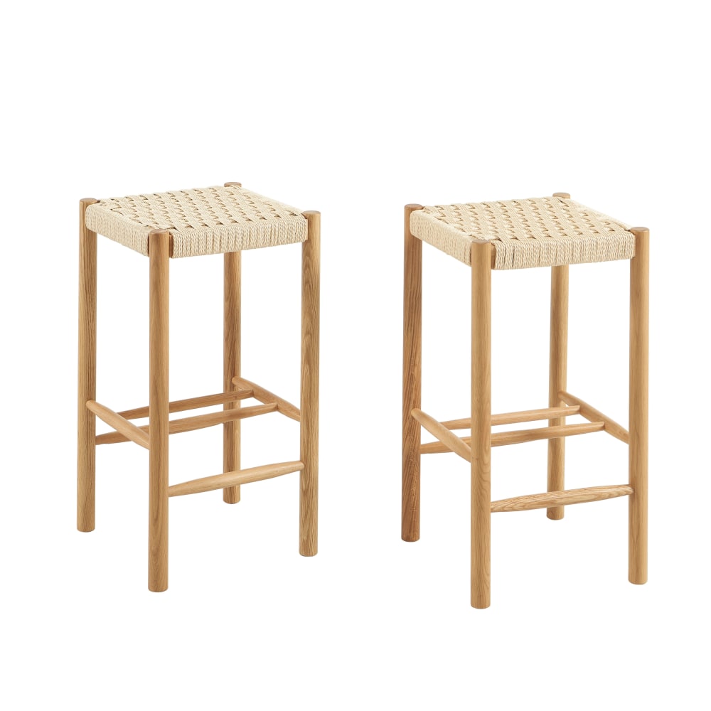 Lot de 2 tabourets chêne