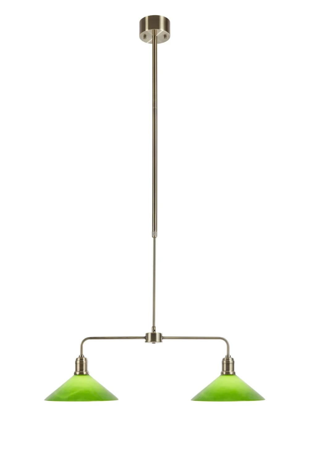 Plafonnier en métal et verre 2 lumières vert