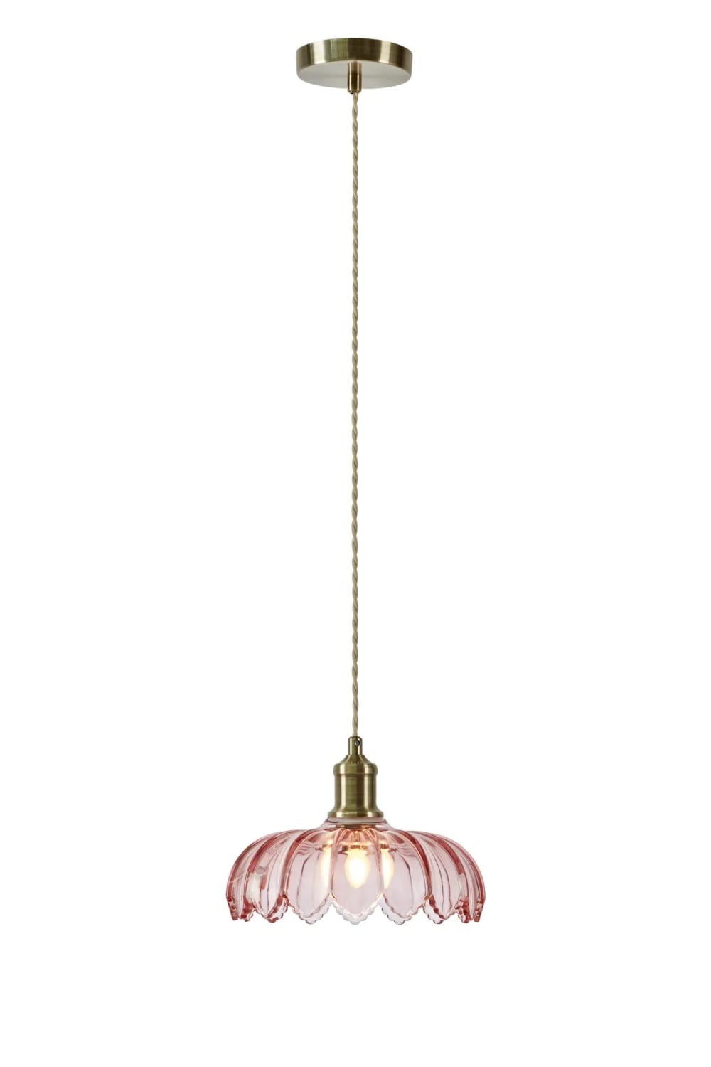 suspension verre rose