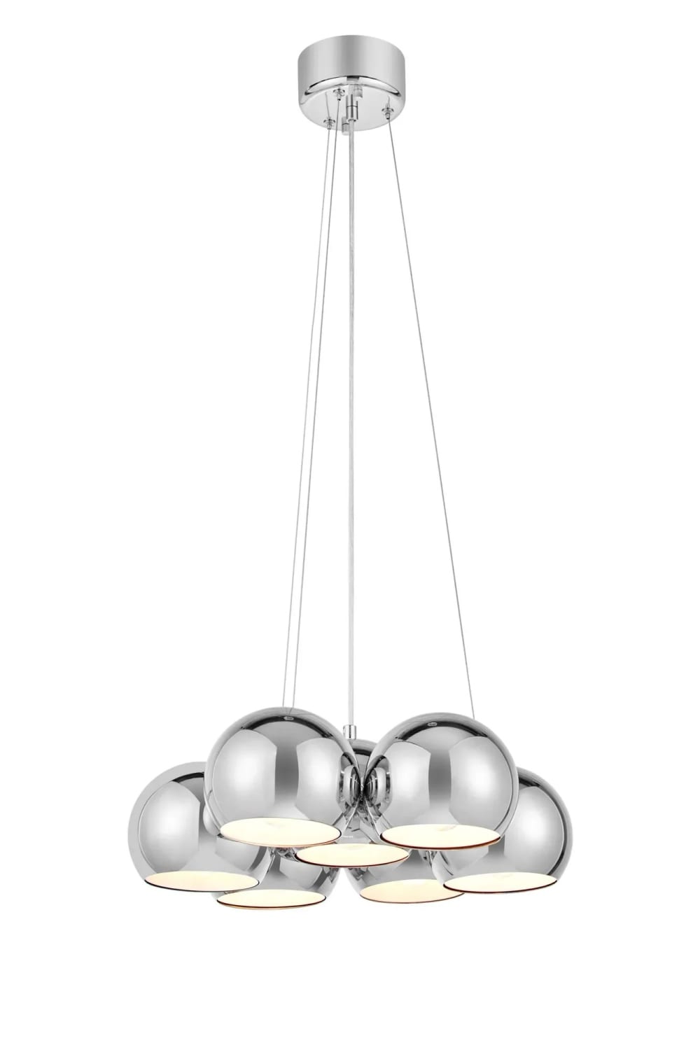 Suspension ronde en métal 7 lumières chromé