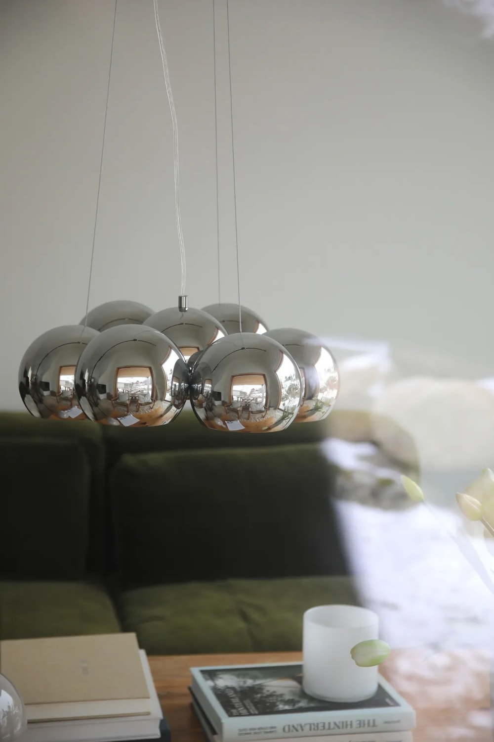 Suspension ronde en métal 7 lumières chromé — vue 3